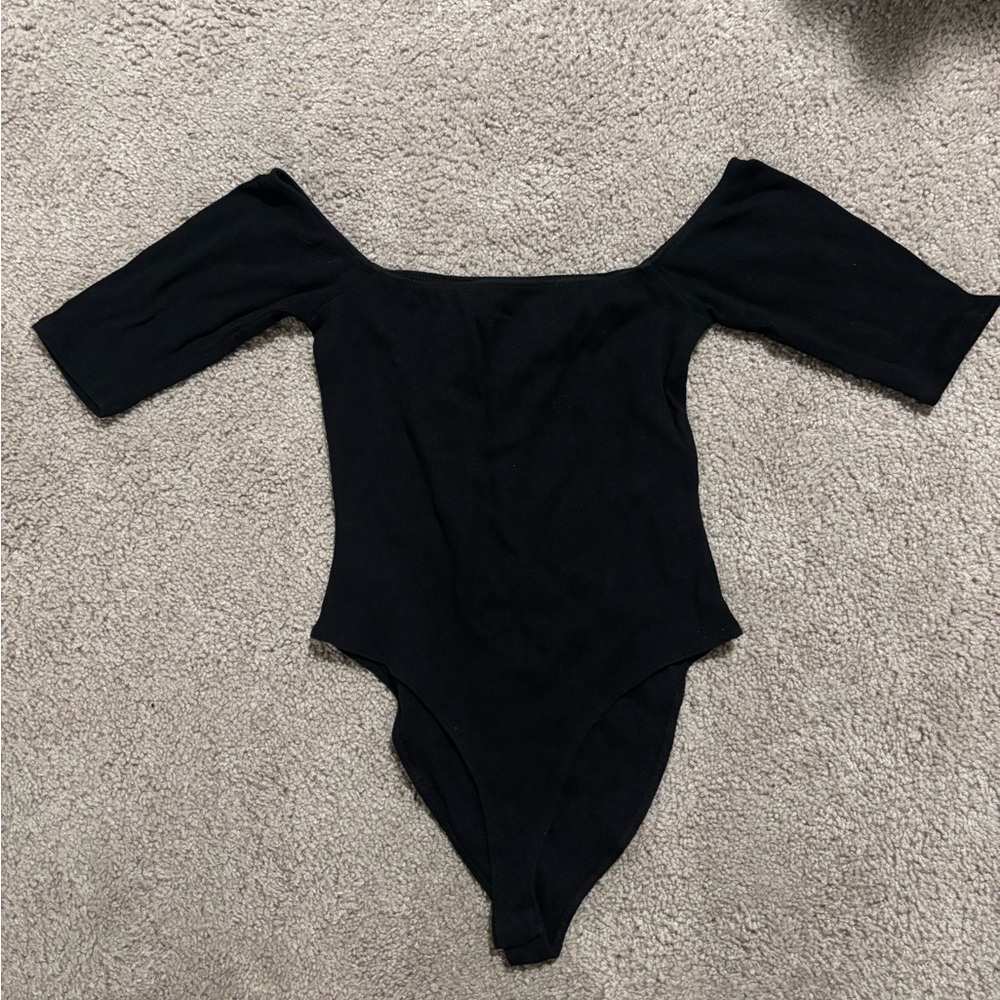 Off the Shoulder Women Black Bodysuit
